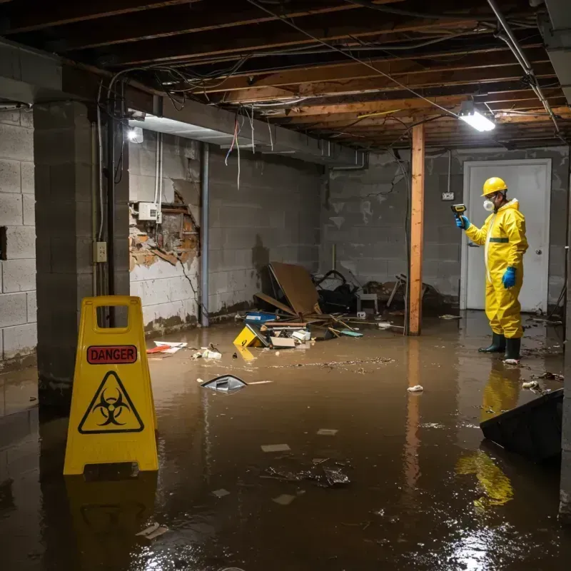 Flooded Basement Electrical Hazard in Lenoir, NC Property