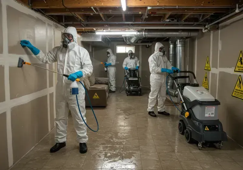 Basement Moisture Removal and Structural Drying process in Lenoir, NC